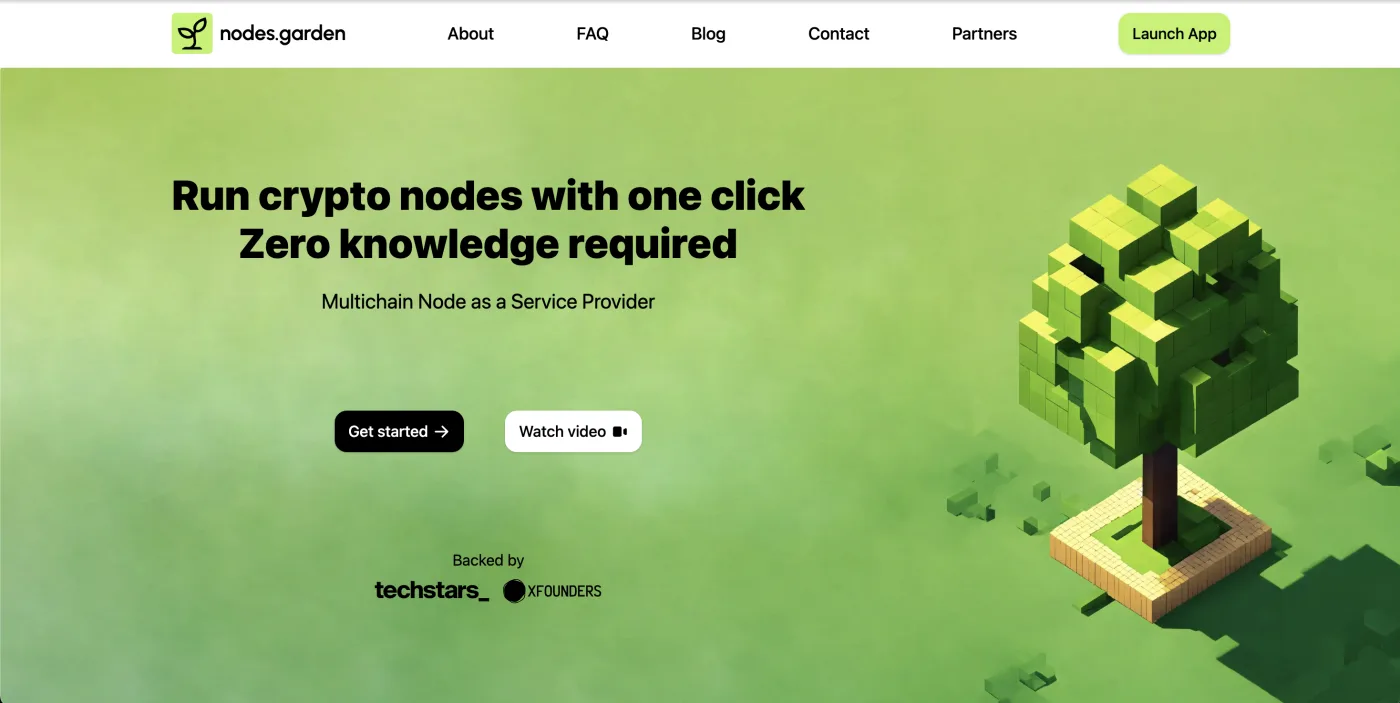 nodes.garden landing page